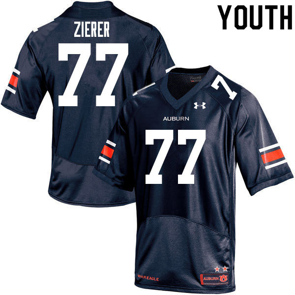 Auburn Tigers Youth Kilian Zierer #77 Navy Under Armour Stitched College 2020 NCAA Authentic Football Jersey SDZ2874BA